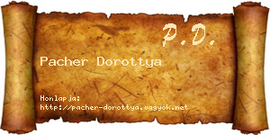 Pacher Dorottya névjegykártya